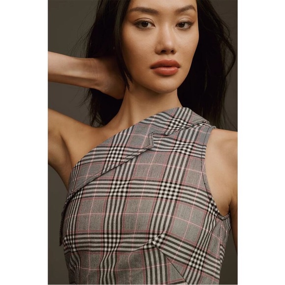 ANTHROPOLOGIE Mauve One-Shoulder Asymmetrical Midi Dress - Picture 3 of 7